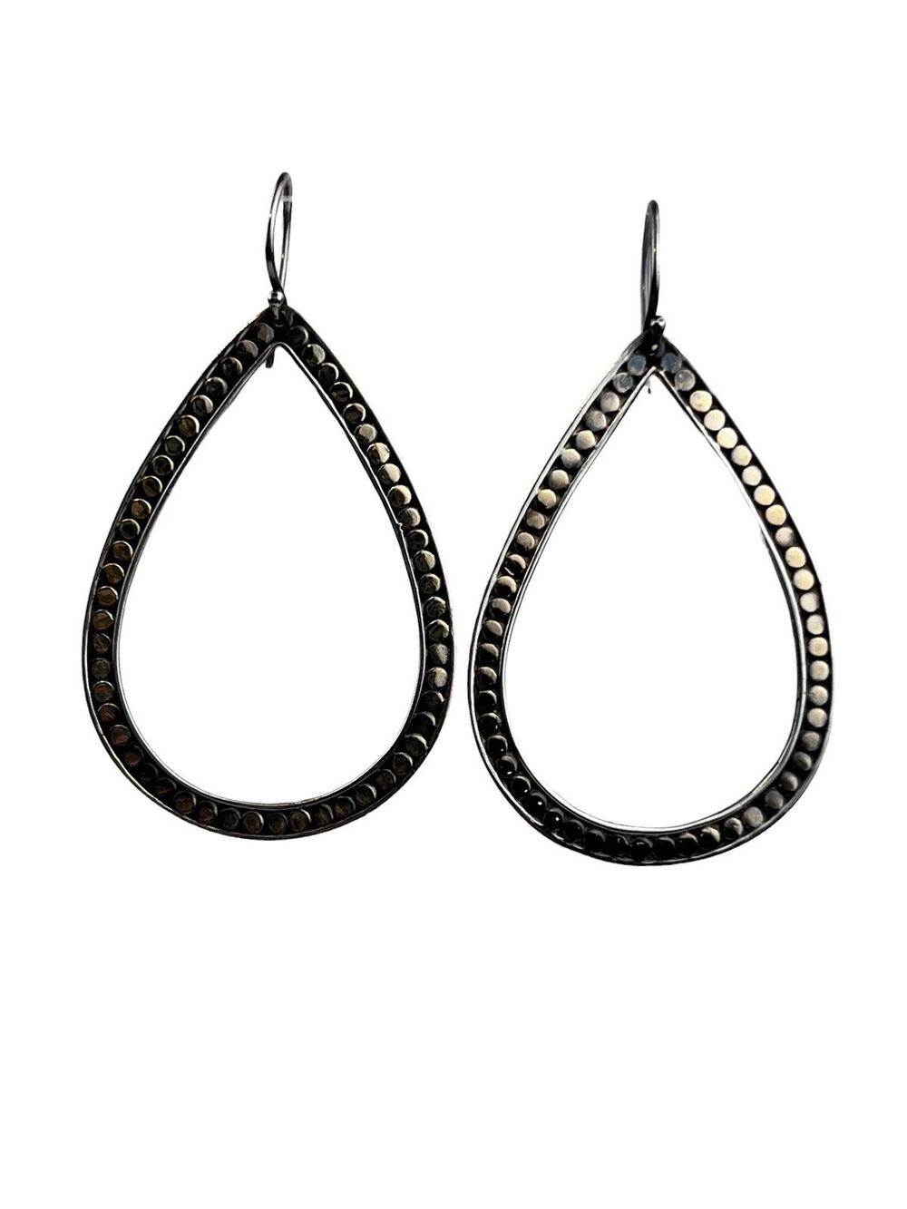 Anna Beck Dot Tear Drop Sterling Silver Hook Pierced Earrings
